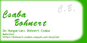 csaba bohnert business card